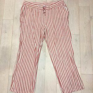 Old Navy Linen Wide Leg Striped Pants Sz XL